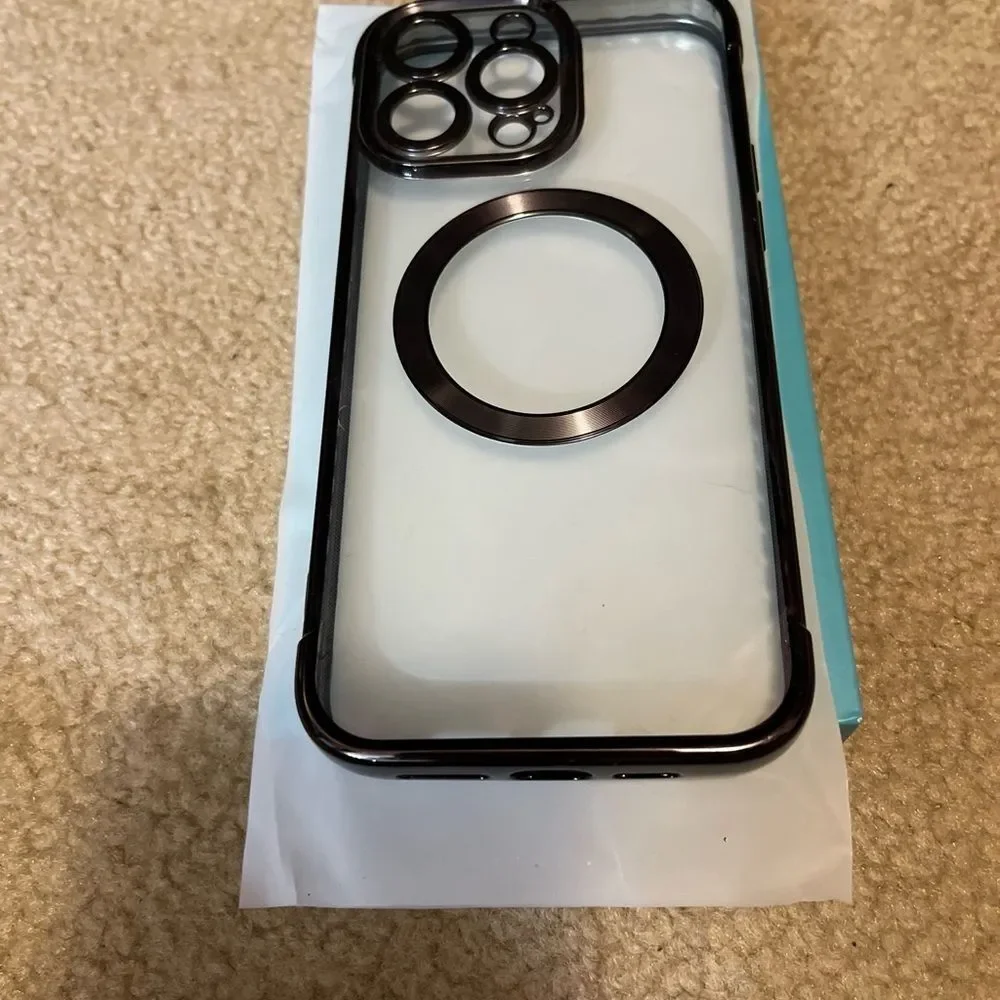 iPhone 15 Pro Max Case Clear With‎ Black Trim-NEW-Never Used.